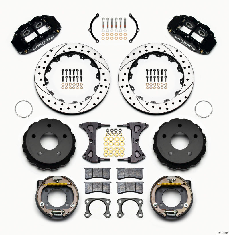WIL Superlite Brake Kit - Wilwood Narrow Superlite 4R Rear P-Brk Kit 12.88in Drilled Big Ford 2.36in Off Bronco 5 x 5.50