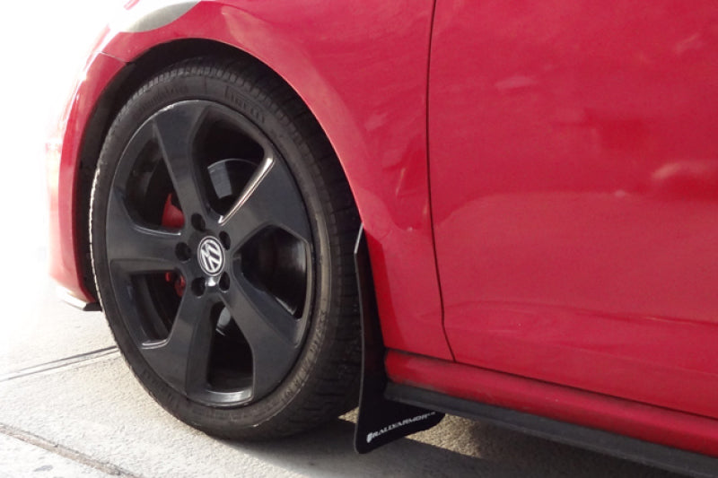 RAL UR Blk Flap/Rd Logo - Rally Armor 15-21 MKVII VW Golf/GTI Black UR Mud Flap w/Red Logo