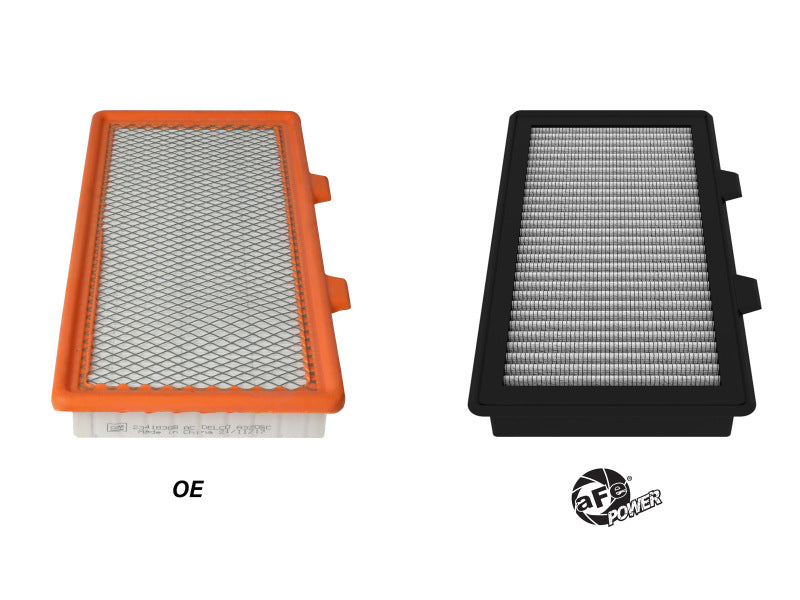 AFE Direct Fit Pro DRY S Air Filter - aFe MagnumFLOW Pro DRY S OE Replacement Filter 16-19 Cadillac CT-6 L4-2.0L