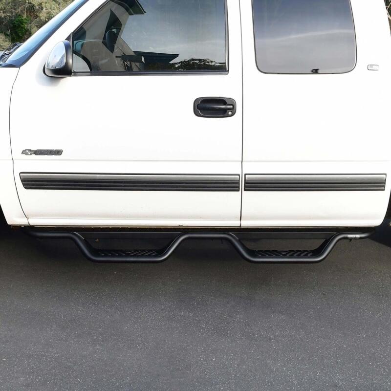 WES Nerf Bars - Outlaw - Westin 99-13 Chevrolet Silverado 1500 (Ext. Cab) Outlaw Drop Nerf Step Bars - Textured Black