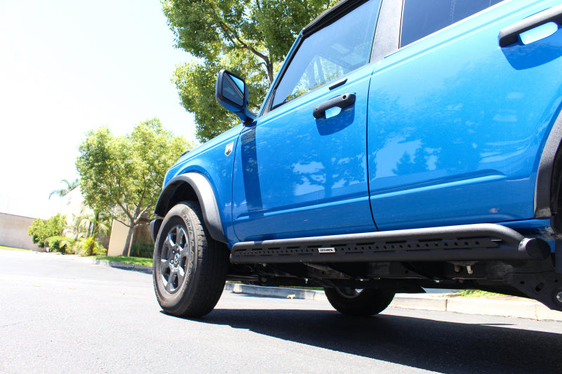 GOR Frame Mount Sliders - Go Rhino 21-24 Ford Bronco 4WD 4dr (Excl. Bronco Sport) Frame Mount Sliders - Tex. Blk
