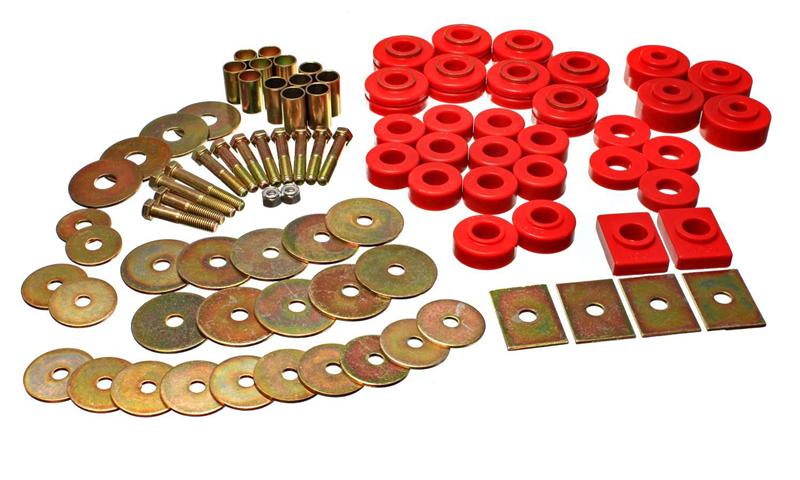 ES Body Mounts - Red - Energy Suspension 64-67 Buick Century/Regal/Grand National/Skylark/Special Red Body Mount Set