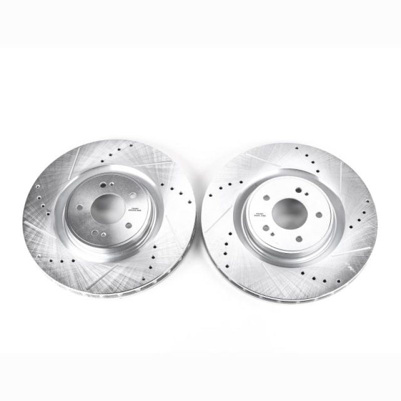 PSB Evolution Drill/Slot Rotor - Power Stop 2008 Mitsubishi Lancer Front Evolution Drilled & Slotted Rotors - Pair
