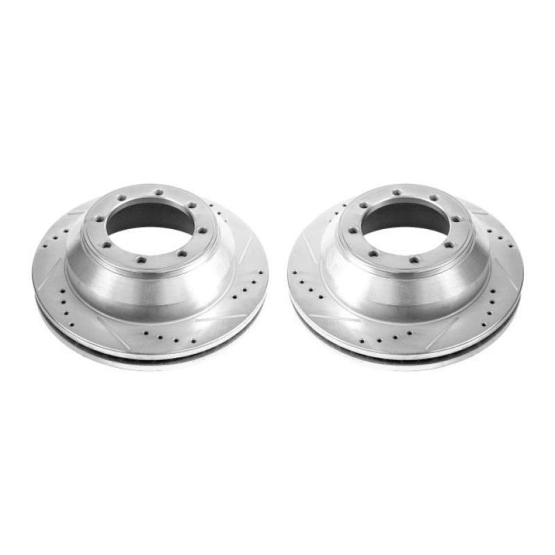 PSB Evolution Drill/Slot Rotor - Power Stop 17-18 Ford E-450 Super Duty Rear Drilled & Slotted Rotor - Pair