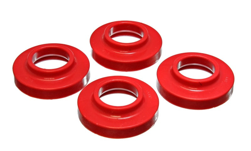 ES Spring Isolators - Red - Energy Suspension 97-06 Jeep Wrangler TJ / 84-01 Cherokee Red Front or Rear Coil Lift Isolator Set