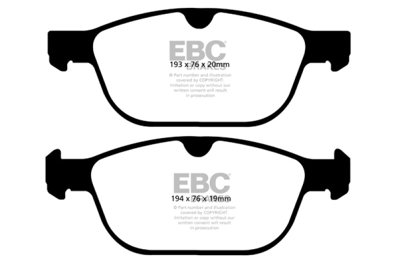 EBC Greenstuff Brake Pad Sets - EBC 08+ Volvo XC60 3.0 Turbo Greenstuff Front Brake Pads