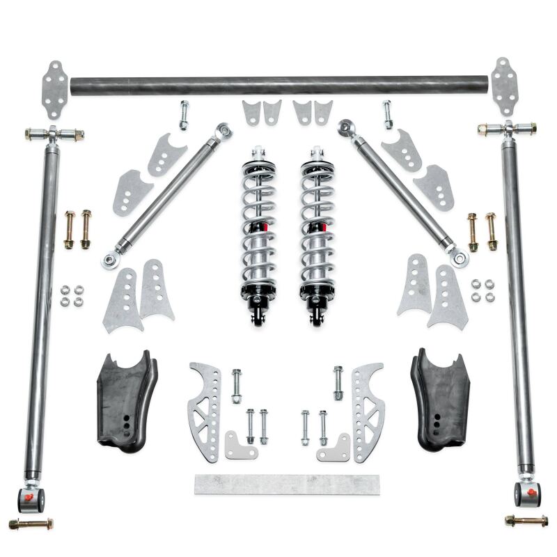 QAP Susp. Conversion System - QA1 HD Pro Rear Triangulated 4-Link Kit - Front Mount Single Adj Coilovers