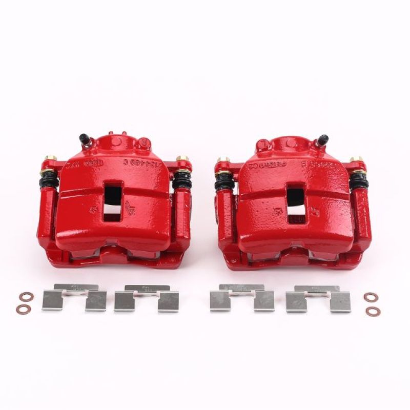 PSB Red Calipers - Power Stop 01-10 Chrysler PT Cruiser Front Red Calipers w/Brackets - Pair