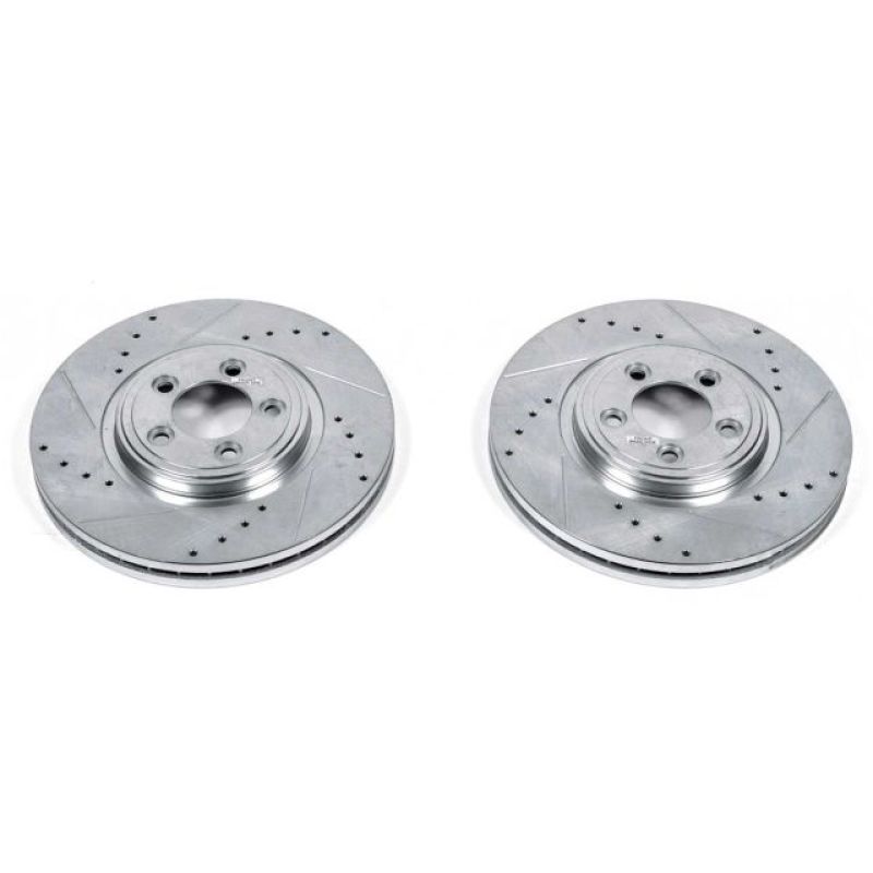 PSB Evolution Drill/Slot Rotor - Power Stop 06-08 Jaguar S-Type Front Evolution Drilled & Slotted Rotors - Pair