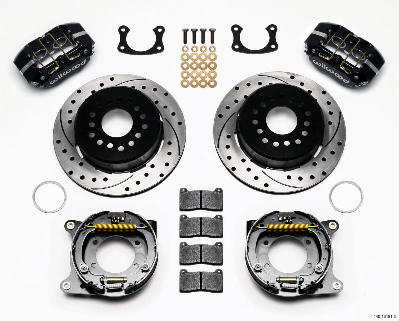 WIL Dynapro Brake Kit - Wilwood Dynapro Lug Mount P/S Park Brake Kit Drilled New Big Ford 2.50in Offset
