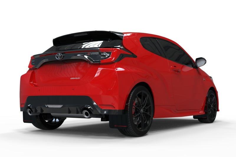 RAL UR Blk Flap/Rd Logo - Rally Armor 20-25 Toyota GR Yaris Black Mud Flap w/Red Logo