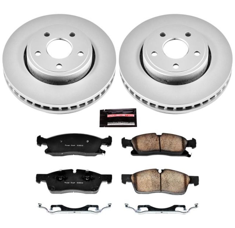 PSB Z17 Evolution Coated Kit - Power Stop 11-19 Dodge Durango Front Z17 Evolution Geomet Coated Brake Kit