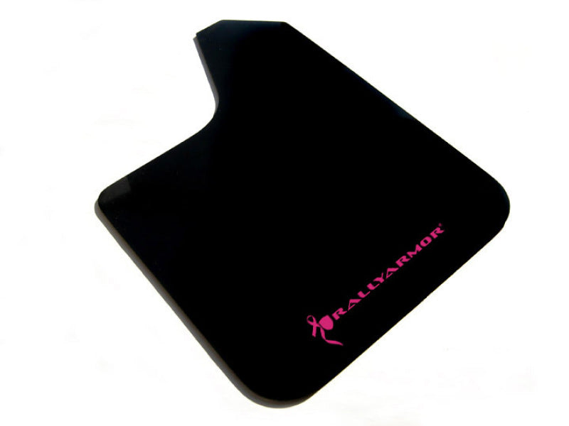 RAL BCA Black Flap / Pink Logo - Rally Armor Universal Fit (No Hardware) Basic Black Mud Flap w/ Pink Logo
