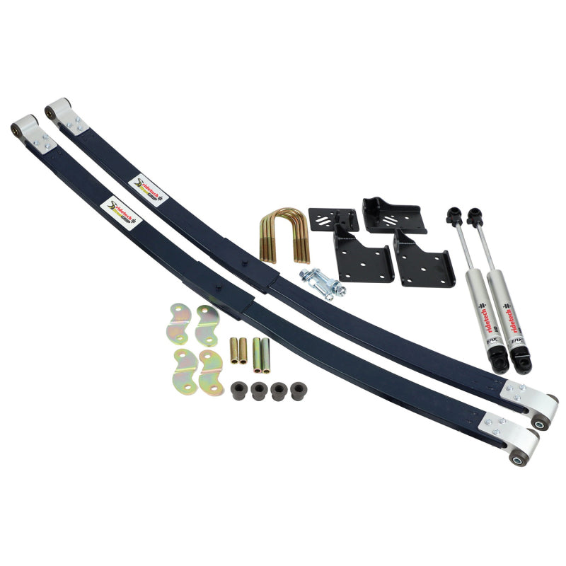RID Composite Leaf Springs - Ridetech 55-57 Chevrolet Bel Air Composite Leaf Spring w/ HQ Shock Kit - 2in Drop - Rear