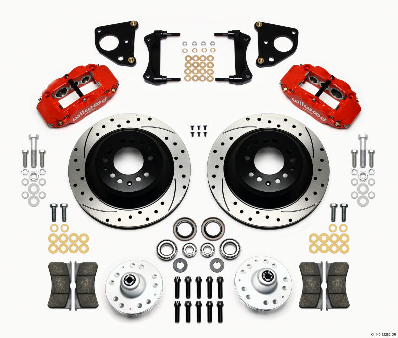 WIL Superlite Brake Kit - Wilwood Narrow Superlite 6R Front Hub & 1PC Rtr Kit 12.88in Drilled -Red 62-72 CDP B & E Body-Drum
