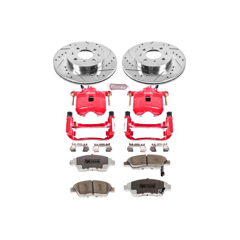 PSB Z26 Street Kit w/Cals - Power Stop 03-05 Honda Civic Front Z26 Street Warrior Brake Kit w/Calipers