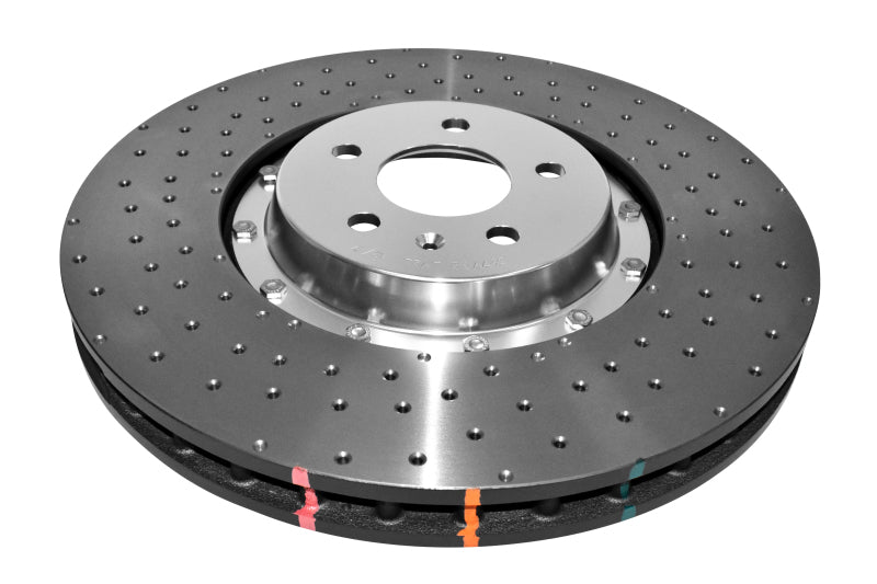 DBA 5000 Slot&Drill Rotors - DBA 14-17 Audi A8 Quattro Front Slotted 5000 Series 2 Piece Rotor Assembled w/ Silver Hat Drill/Dimp