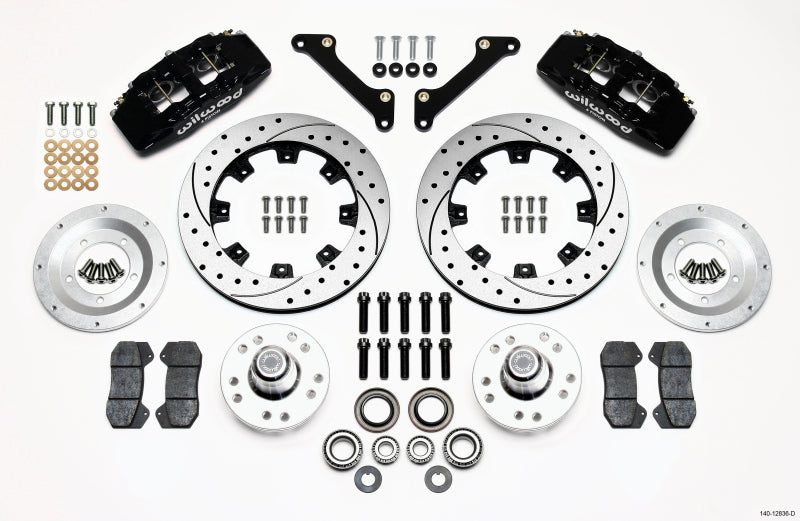 WIL Dynapro Brake Kit - Wilwood Dynapro 6 Front Hub Kit 12.19in Drilled 79-81 Camaro