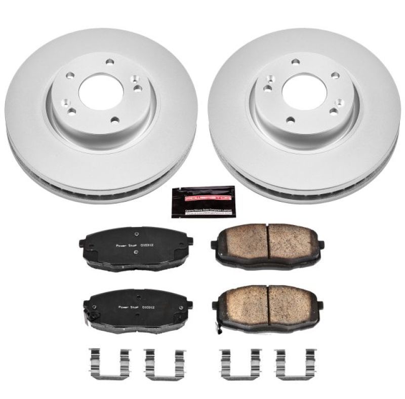PSB Z17 Evolution Coated Kit - Power Stop 10-13 Kia Forte Front Z17 Evolution Geomet Coated Brake Kit