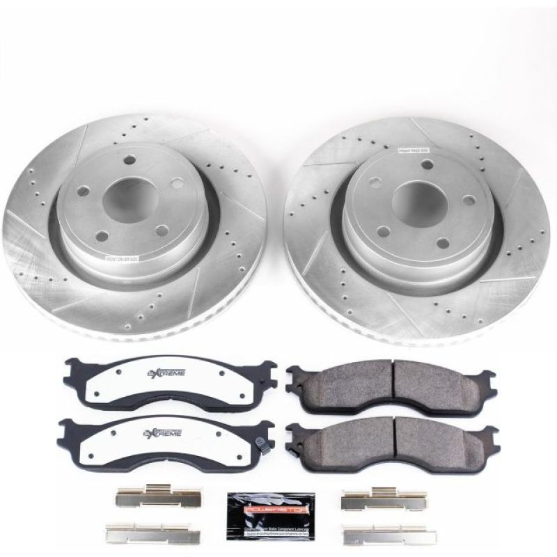 PSB Evolution Drill/Slot Rotor - Power Stop 2004 Dodge Ram 1500 Front Z36 Truck & Tow Brake Kit