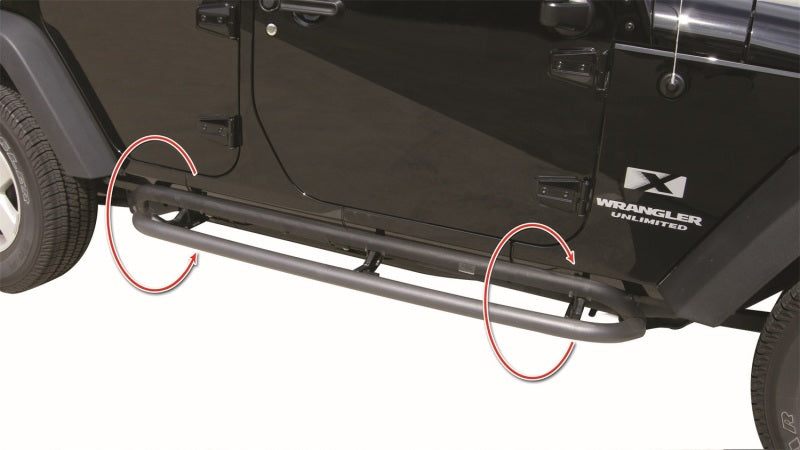 RAM Side Steps - Rampage 2007-2018 Jeep Wrangler(JK) Srs Side Bar Rockerguard Step - Black