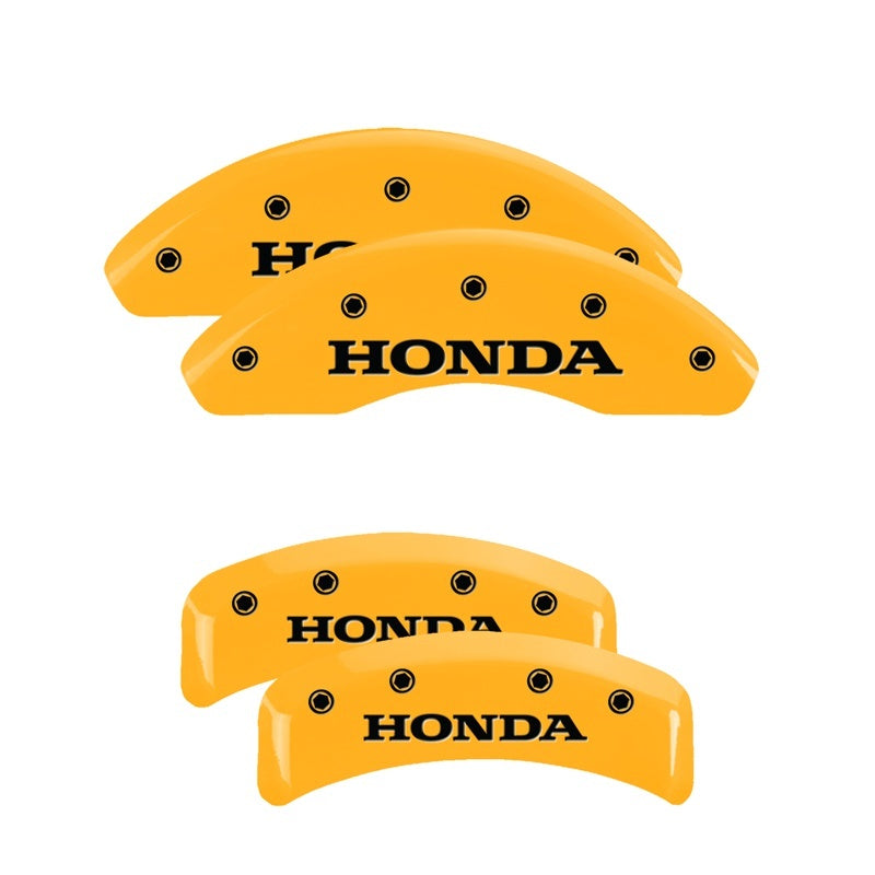 MGP Caliper Covers 4 Logo - MGP 4 Caliper Covers Engraved Front & Rear Honda Yellow Finish Black Char 2003 Honda Element