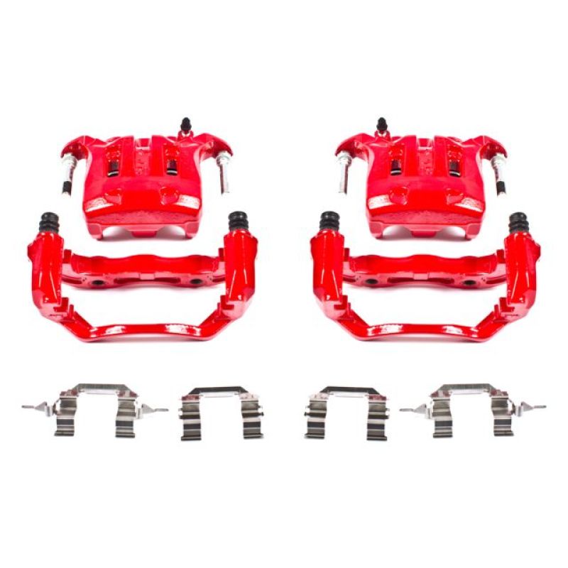PSB Red Calipers - Power Stop 03-04 Infiniti M45 Front Red Calipers w/Brackets - Pair