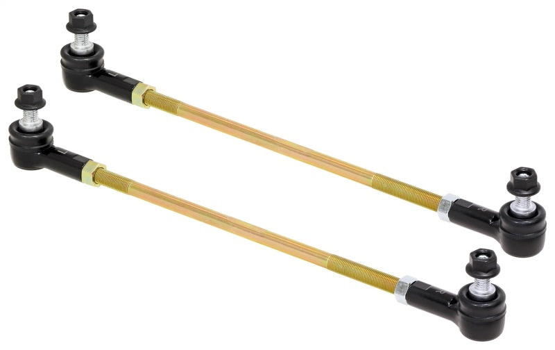 ROK Sway Bar Endlinks - RockJock Adjustable Sway Bar End Link Kit 14in Long Rods w/ Sealed Rod Ends and Jam Nuts pair