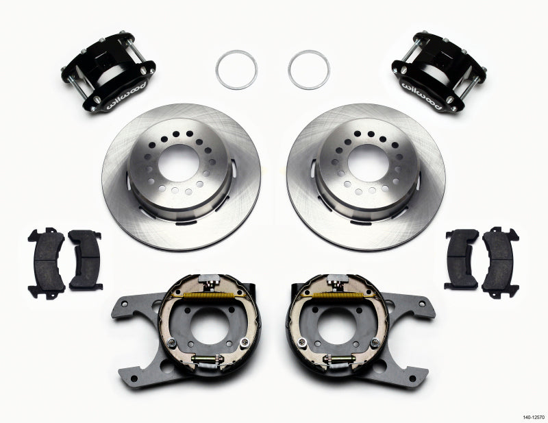 WIL D154 Brake Kit - Wilwood D154 P/S Park Brake Kit 12 Bolt 2.75in offset Staggered Shock