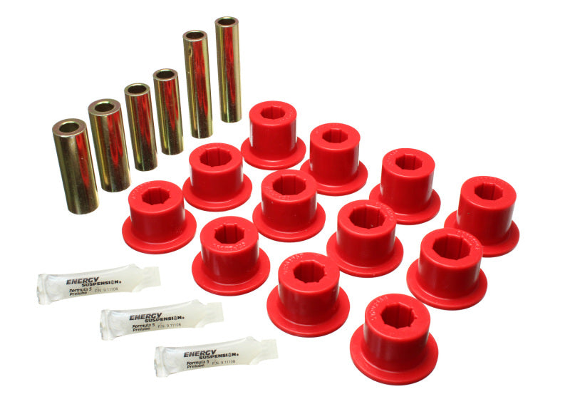 ES Spring/Shackle Bush - Red - Energy Suspension 07-21 Toyota Tundra Red Rear Leaf Spring Shackle Bushing Set
