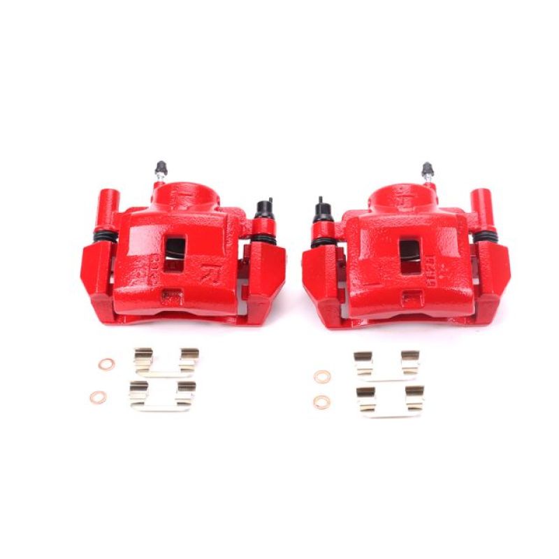 PSB Red Calipers - Power Stop 00-02 Mazda 626 Front Red Calipers w/Brackets - Pair