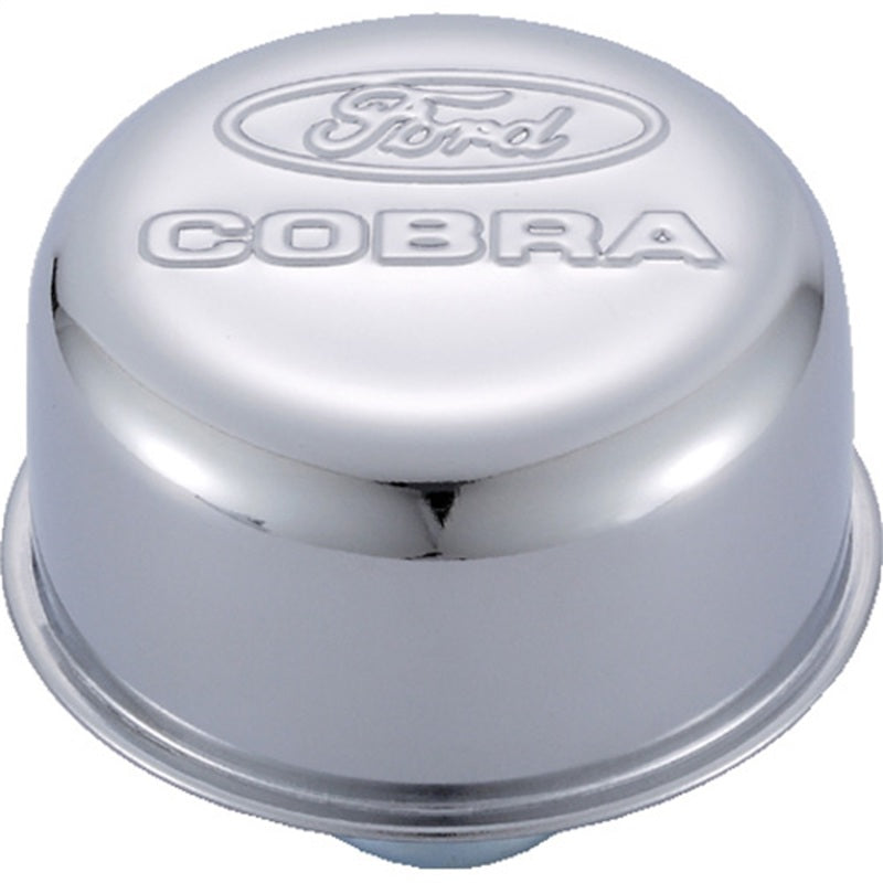 FR Breather Caps - Ford Racing Chrome Breather Cap w/ Ford Cobra Logo