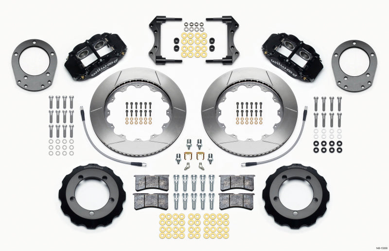 WIL Superlite Brake Kit - Wilwood Narrow Superlite 4R Front Hat Kit 14.00in 76-77 Ford Bronco Dana 44 w/Lines