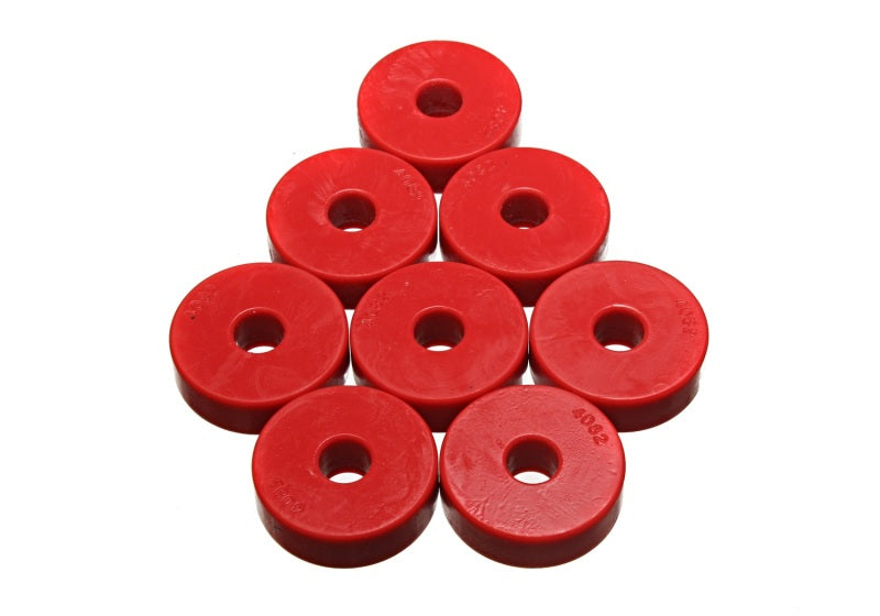 ES Poly Pads - Red - Energy Suspension Pad - Firm - 1-15/16in OD x 9/16in ID x 21/32in H - Red
