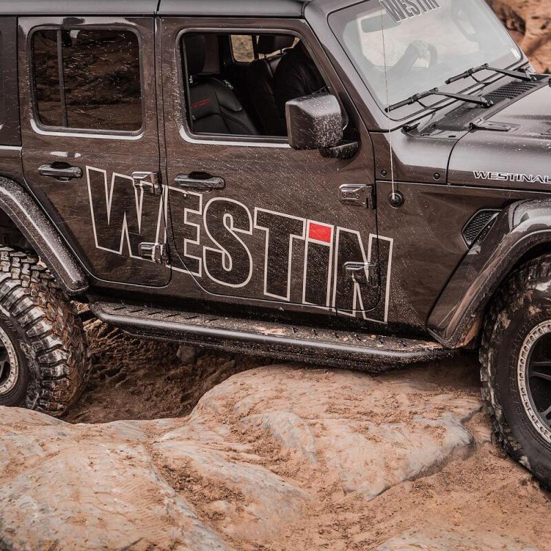 WES Snyper Rock Rail Steps - Westin/Snyper 2018+ Jeep Wrangler JL Unlimited 4DR Triple Tube Rock Rail Steps - Textured Black