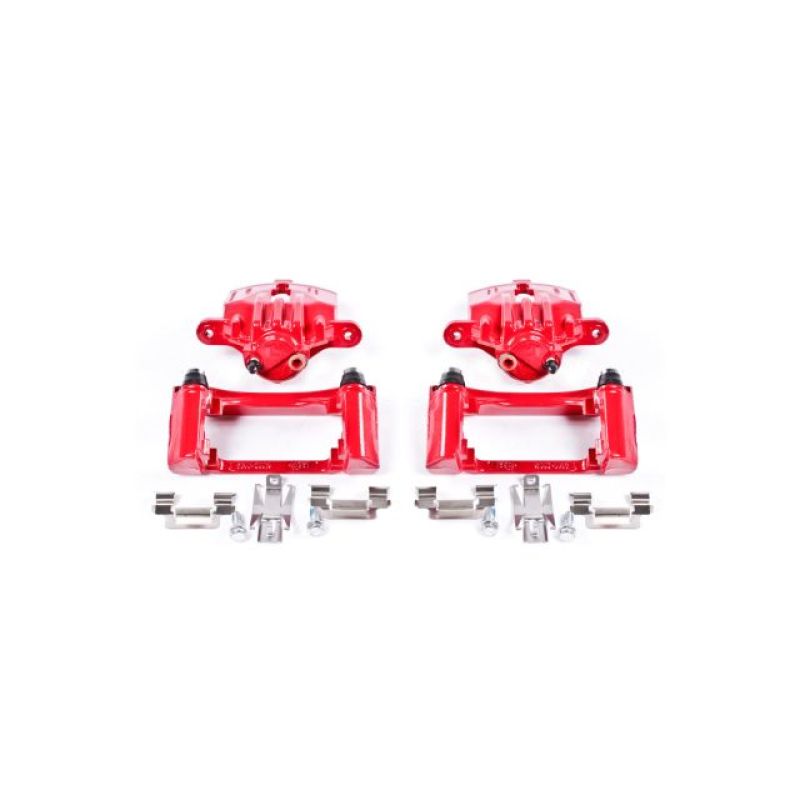 PSB Red Calipers - Power Stop 98-02 Chevrolet Camaro Rear Red Calipers w/Brackets - Pair