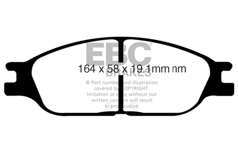 EBC Ultimax2 Brake Pad Sets - EBC 99-00 Ford Windstar 3.0 Ultimax2 Front Brake Pads