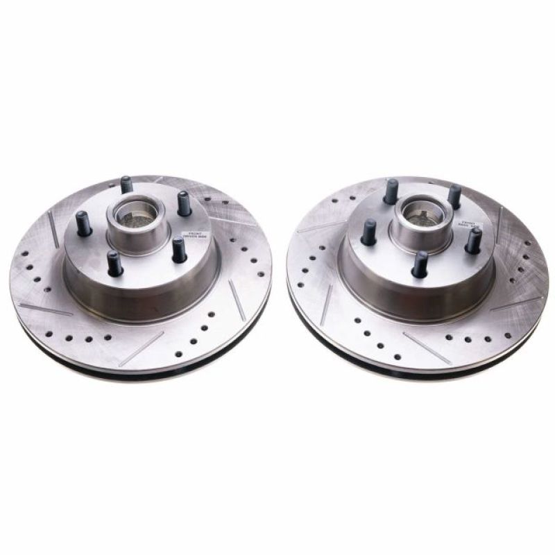 PSB Evolution Drill/Slot Rotor - Power Stop 69-70 Ford Country Squire Front Evolution Drilled & Slotted Rotors - Pair