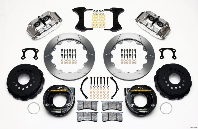 WIL Superlite Brake Kit - Wilwood Narrow Superlite 4R Rear P-Brk Kit 12.88in Polished Big Ford New Style 2.36in Offset