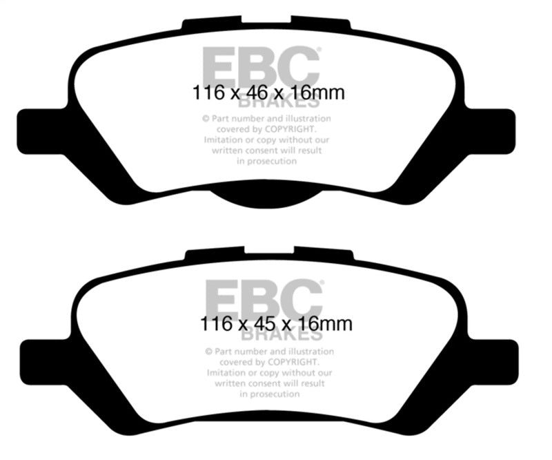 EBC Greenstuff Brake Pad Sets - EBC 08+ Toyota Venza 2.7 Greenstuff Rear Brake Pads