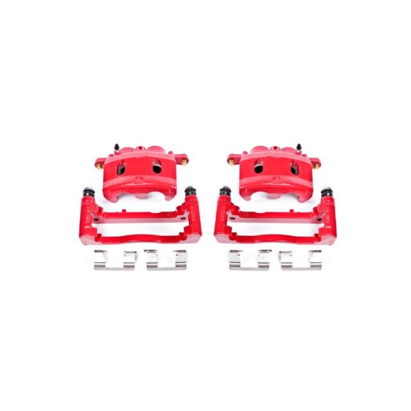 PSB Red Calipers - Power Stop 07-08 Cadillac Escalade Front Red Calipers w/Brackets - Pair