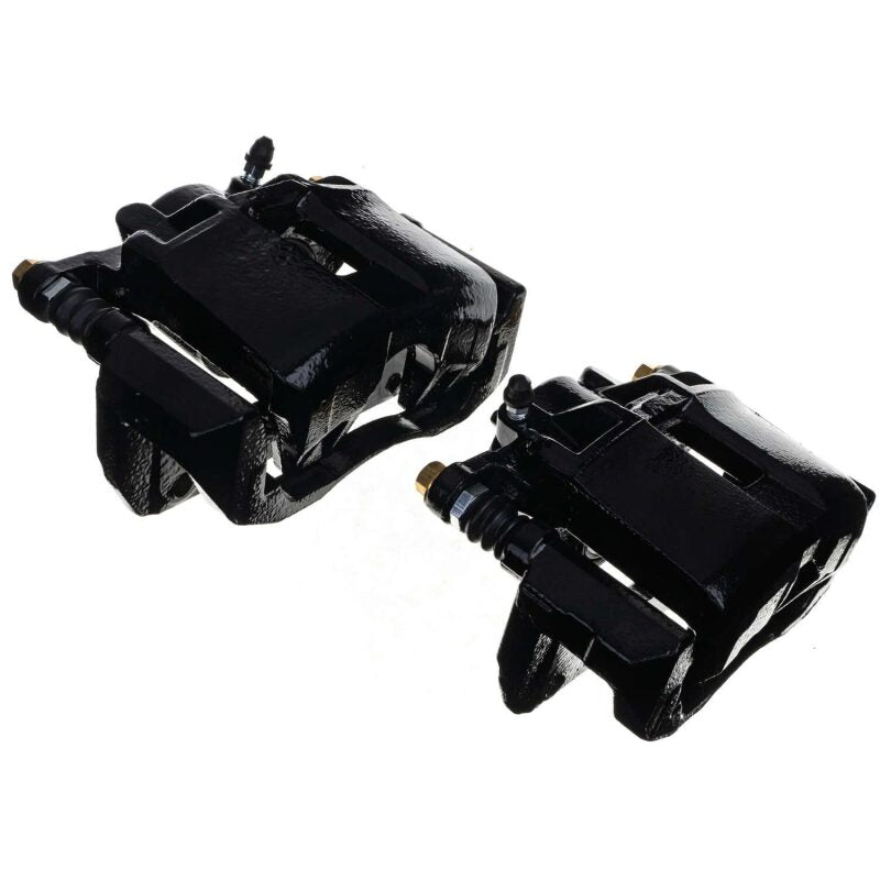 PSB Black Calipers - Power Stop 01-03 Acura CL Front Black Caliper - Pair w/Bracket