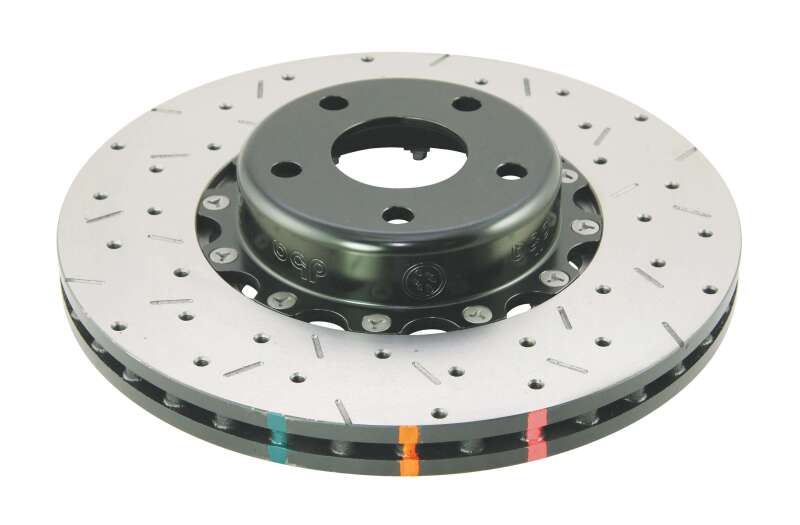 DBA 5000 Slot&Drill Rotors - DBA 02-10 WRX / 13+ FR-S / 13+ BRZ Premium Front Drilled & Slotted 5000 Series Rotor w/ Black Hat