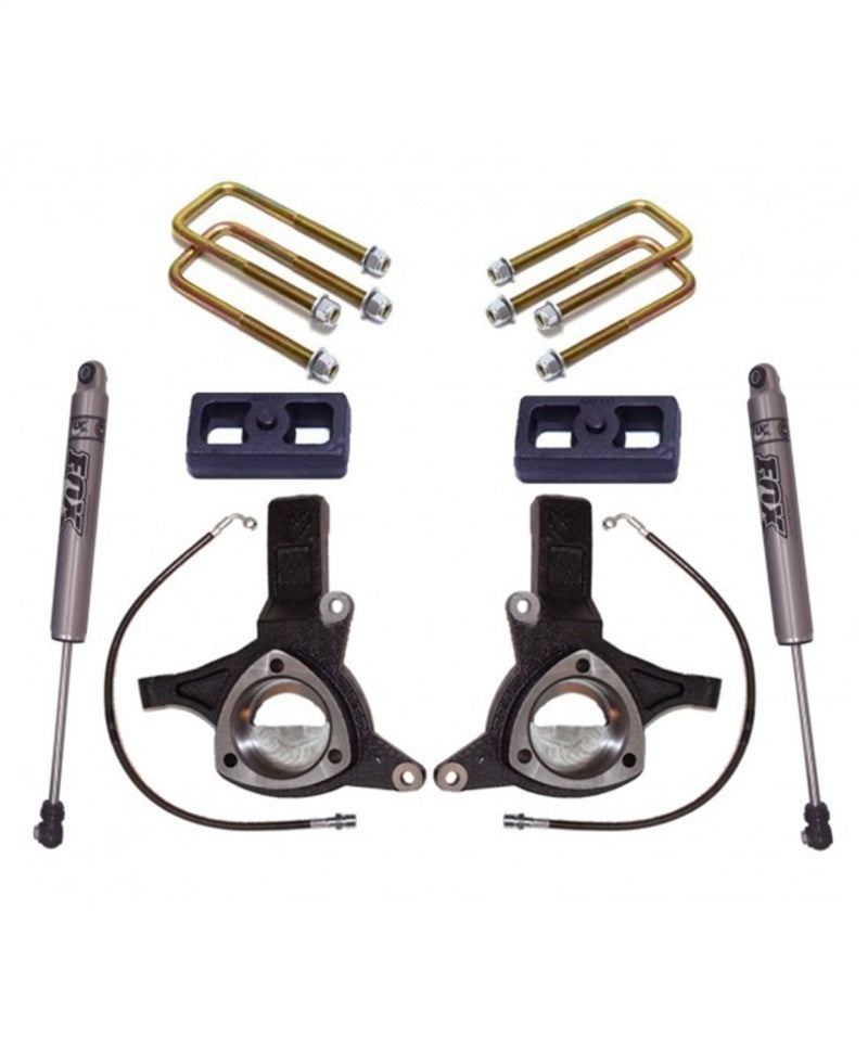 MXT Lift Spindles - MaxTrac 07-16 GM C1500 2WD w/Cast Steel Susp. 4.5in/2in MaxPro Elite Spindle Lift Kit w/FOX Shocks
