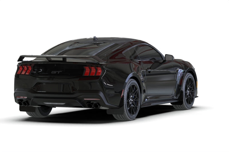 RAL UR Blk Flap/Rd Logo - Rally Armor 2024+ Ford Mustang Black UR Mud Flap w/ Red Logo