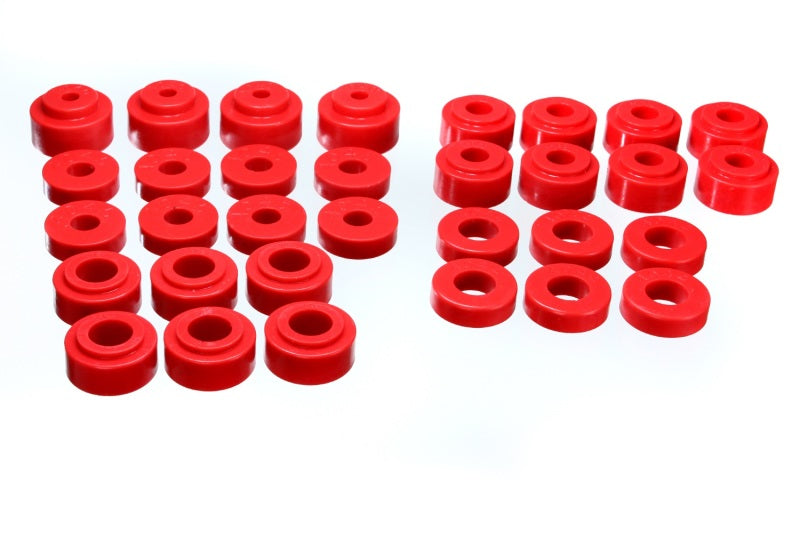 ES Body Mounts - Red - Energy Suspension GM Body Mount Set - Red