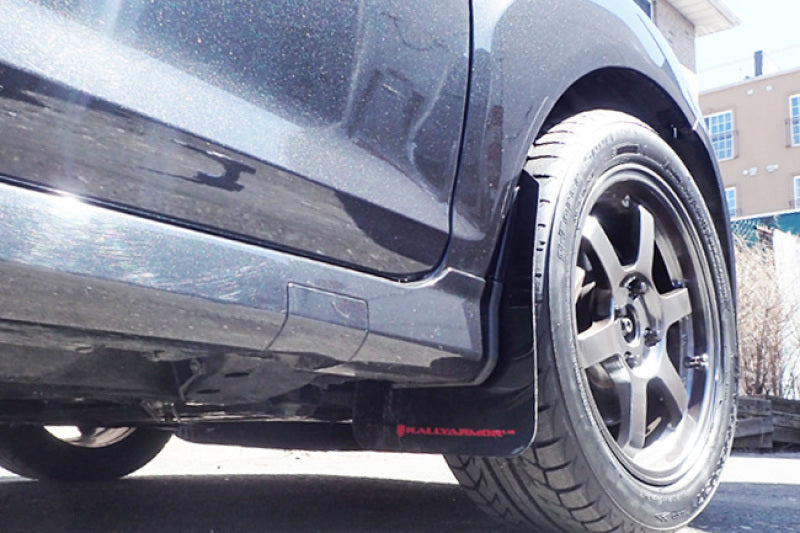 RAL Classic Blk Flap/Silv Logo - Rally Armor 13-19 Ford Fiesta ST Black UR Mud Flap w/Silver Logo
