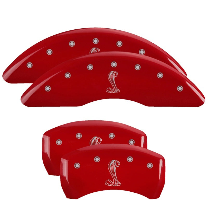 MGP Caliper Covers 4 Logo - MGP 4 Caliper Covers Engraved Front & Rear Tiffany Snake Red finish silver ch
