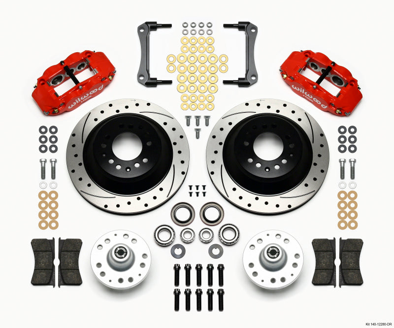 WIL Superlite Brake Kit - Wilwood Narrow Superlite 6R Front Hub & 1PC Rtr Kit 12.88in Drilled -Red 79-81 Camaro