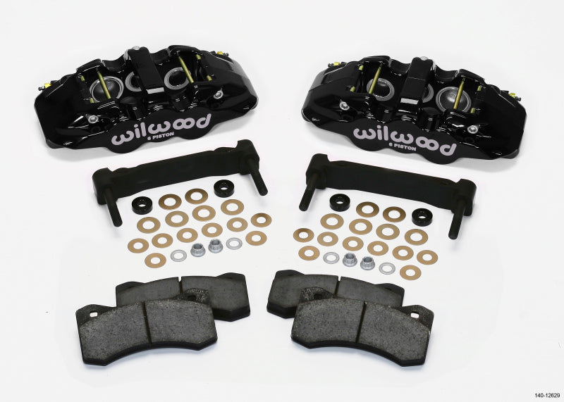 WIL Aero Brake Kit - Wilwood AERO6 Front Caliper & Bracket Kit - Black 97-13 C5/C6 Corvette w/ OEM HD/Z51 Rotors